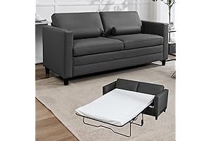 Mjkone Faux Leather Queen Convertible Sofa Bed