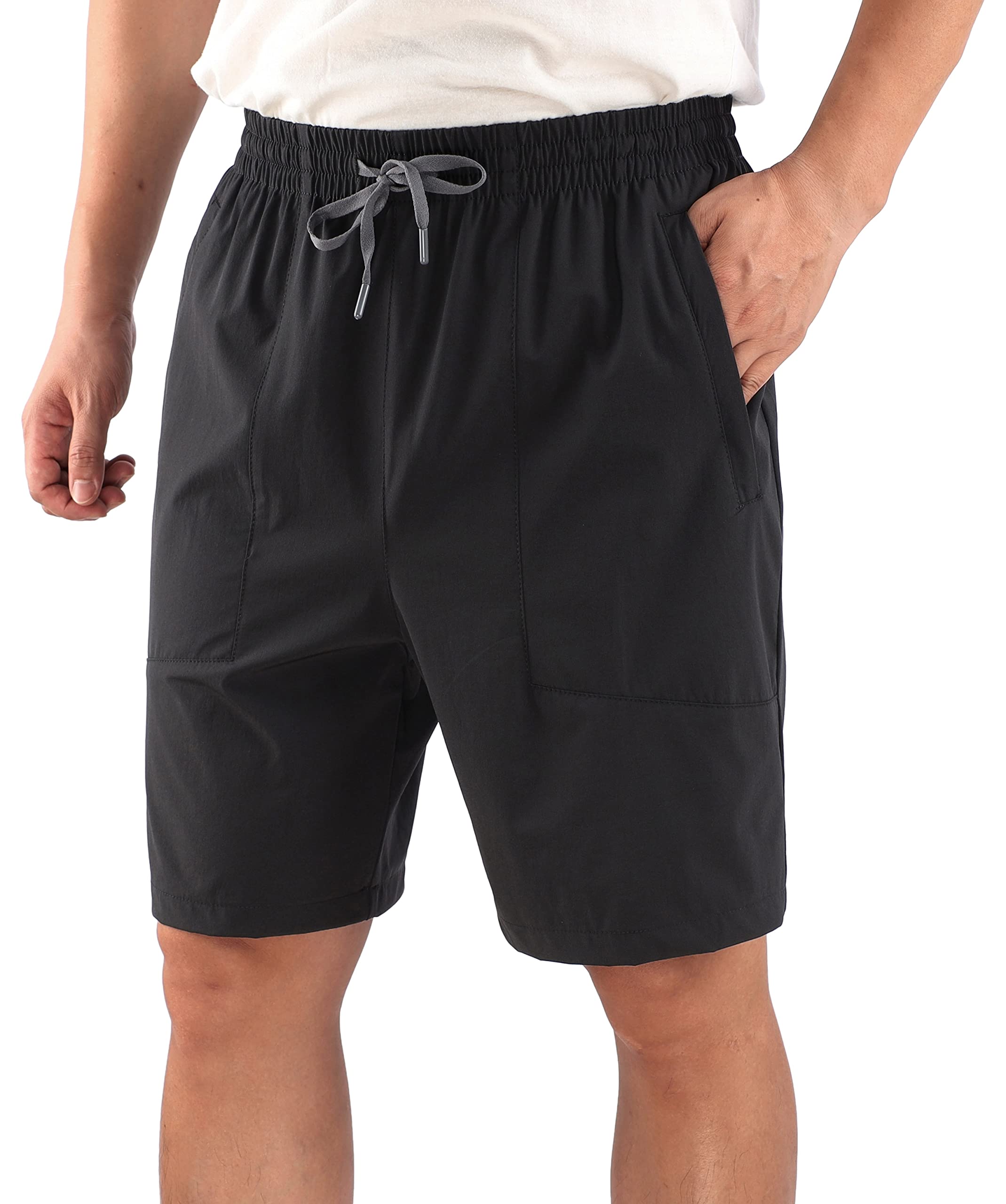 HARBETHMen's Quick Dry Pockets Athletic Workout Active Sports Gym Training Running Shorts