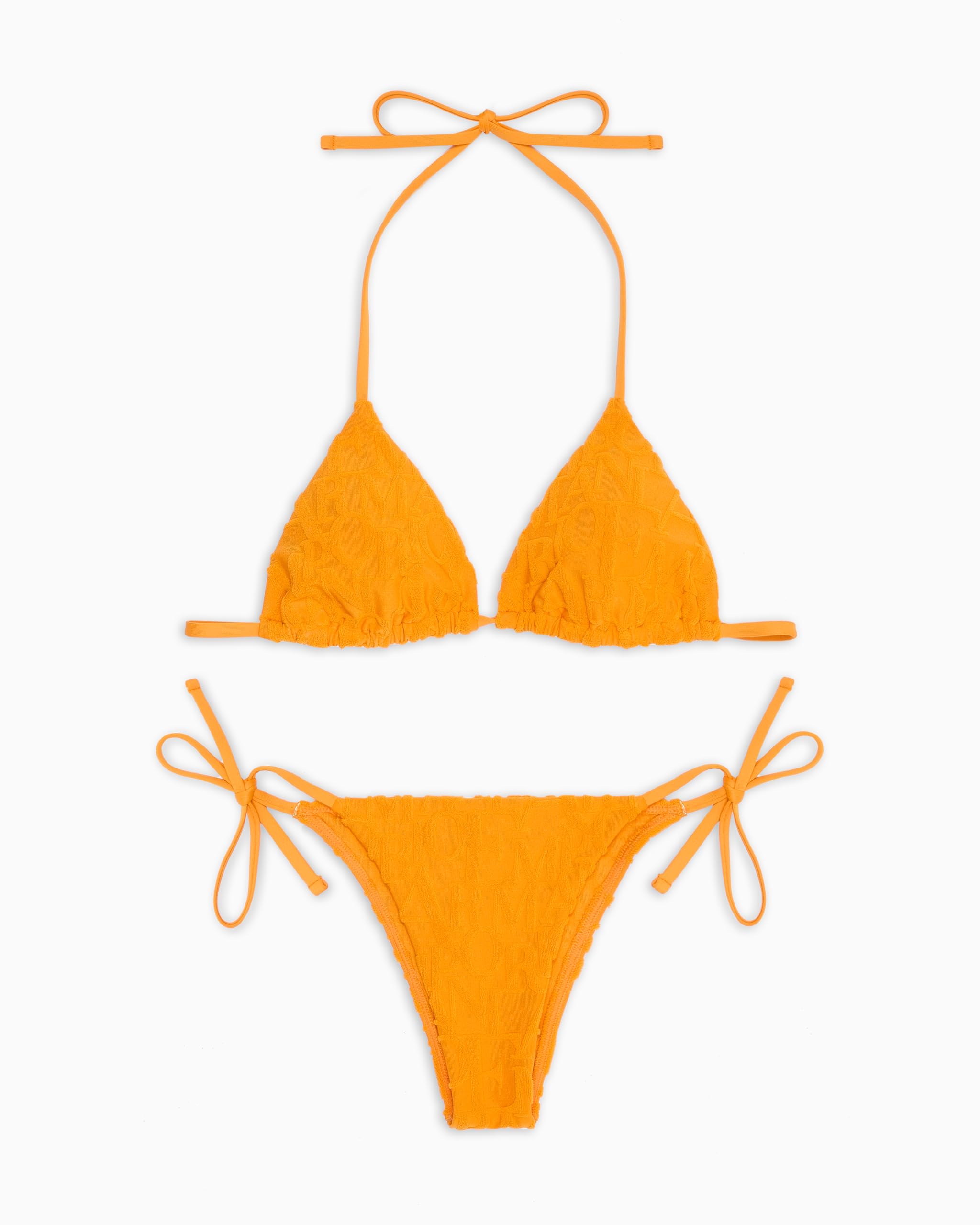Emporio Armani Woman 3D Bold Logo Triangle Bikini Orange L