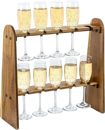 MyGift Soporte artístico elegante de 6 ganchos para encimera de metal para copas de vino soporte para tallos y secado al aire