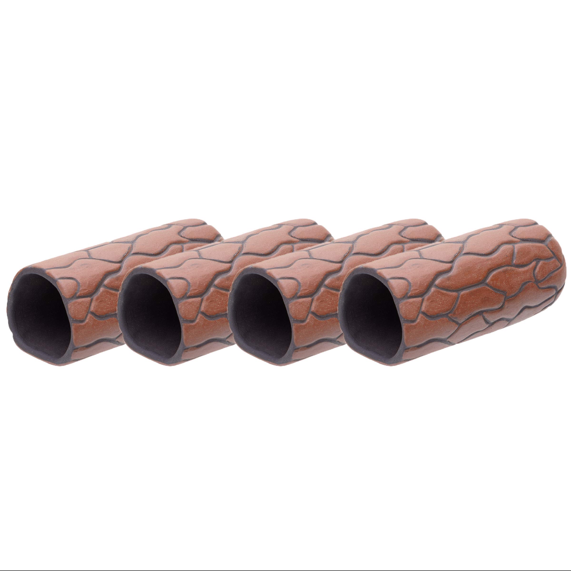 Plecoceramics Pleco Höhlen-Set, 4-teilig, Zucht-Dekoration für Aquarium, mittelgroß