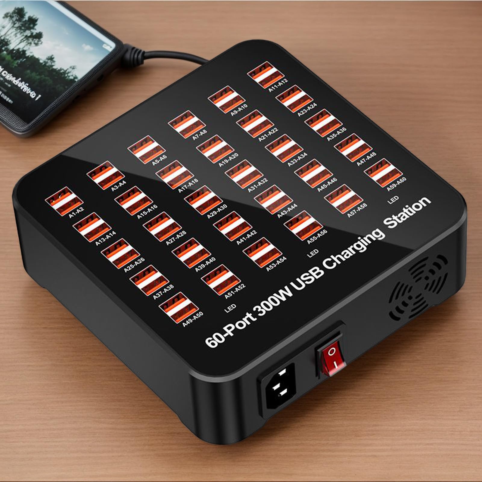Stazione Di Ricarica Per Multipli Dispositivi Hub di Ricarica Multipla | Presa Intelligente per Laptop PC Smartphone Casa Ufficio Viaggio