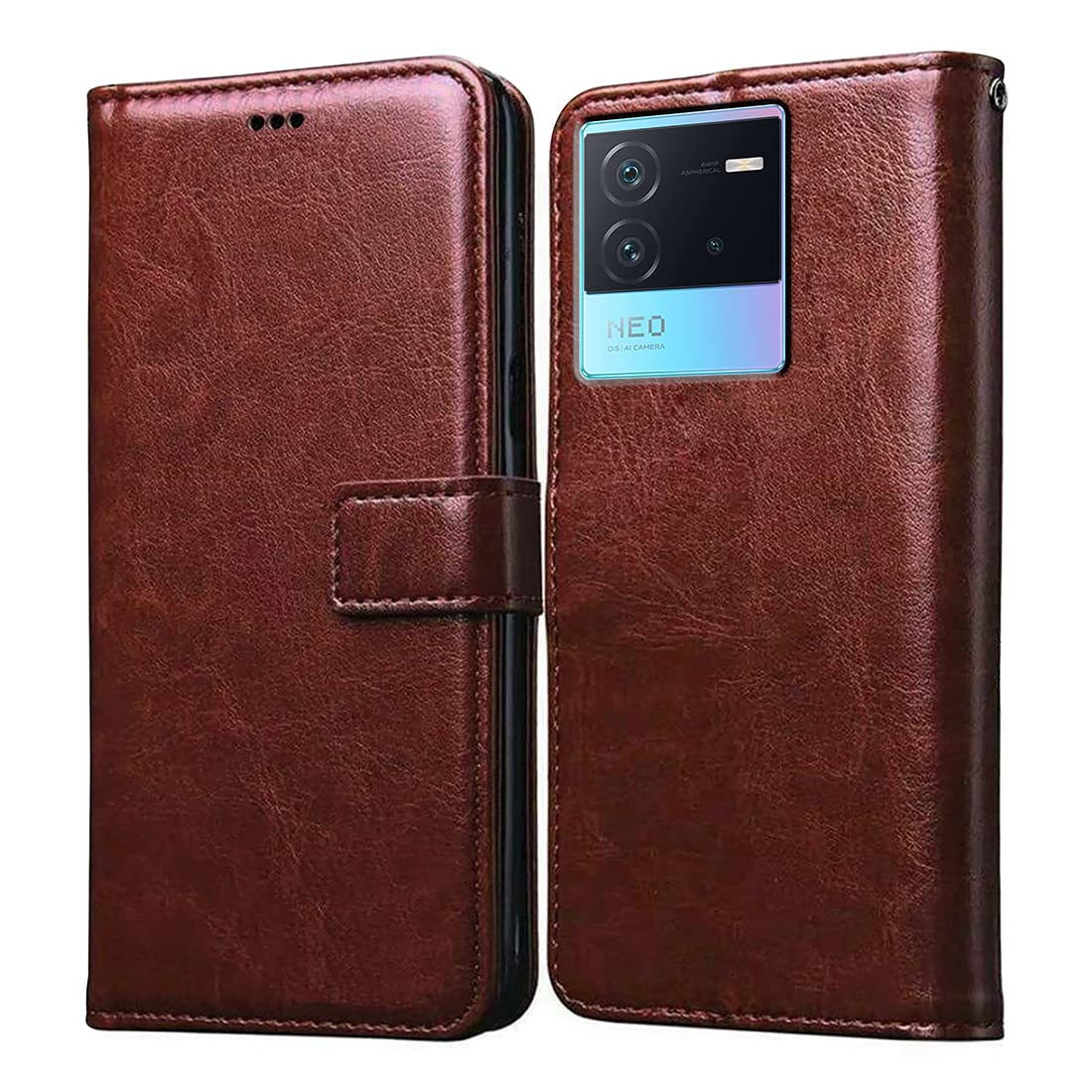 Amazon Brand- Solimo Flip for iQOO Neo 6 5G (Leather_Brown) (B0B6GJNSRB) Amazon Price History, Amazon Price Tracker