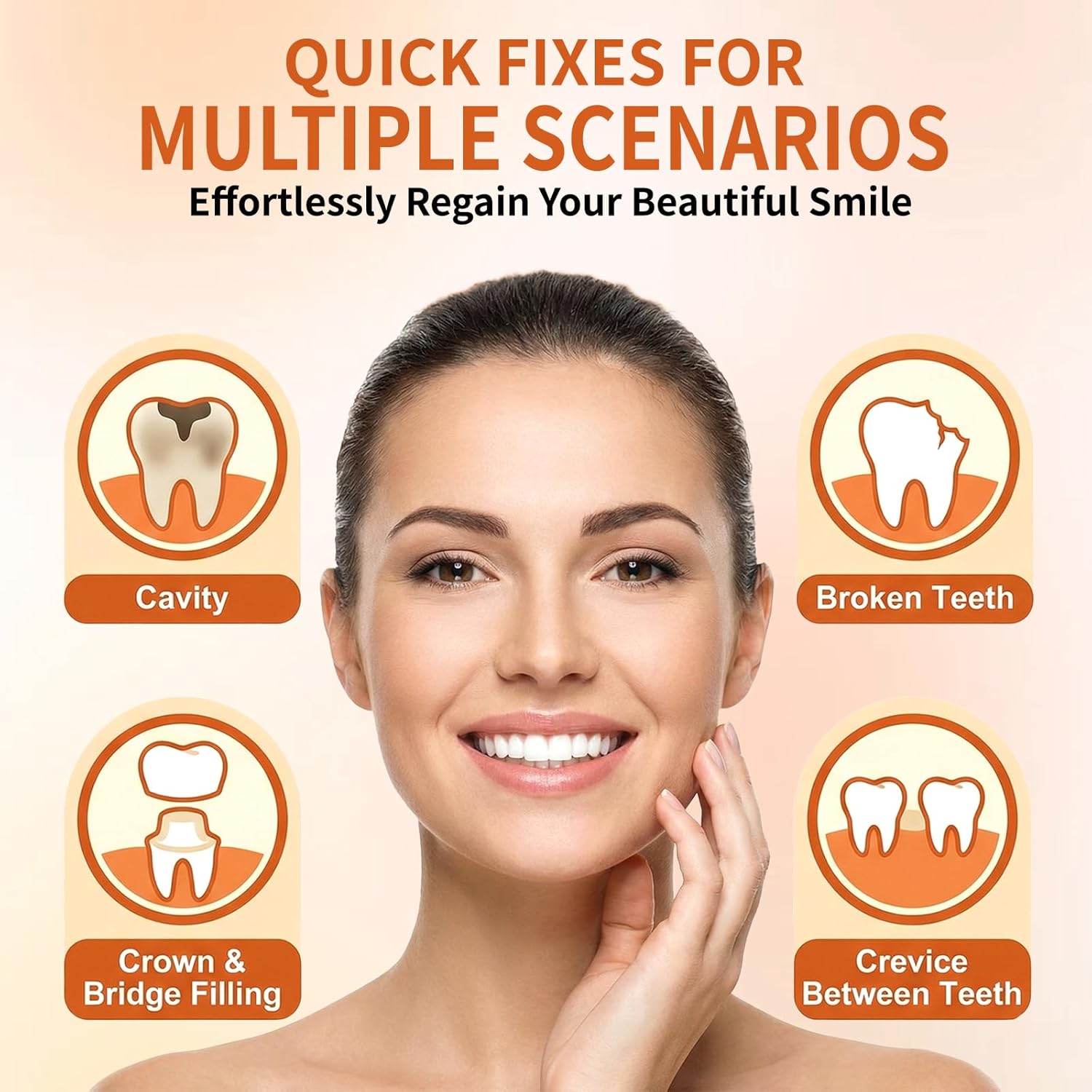 Zinc Oxide Eugenol Cement Dental Care Kit, Instant Tooth Repair Kit, Home Oral Temporary Dental Tooth Fillings,，Self-Curing, Strong Bond Dental Cement Kit