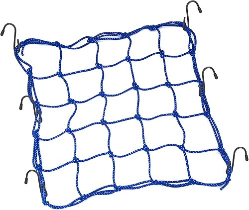 2 redes reflectantes de carga para motocicleta, 15.7 x 15.7 pulgadas, red de carga elástica, accesorios de motocicleta con 6 ganchos, red de malla