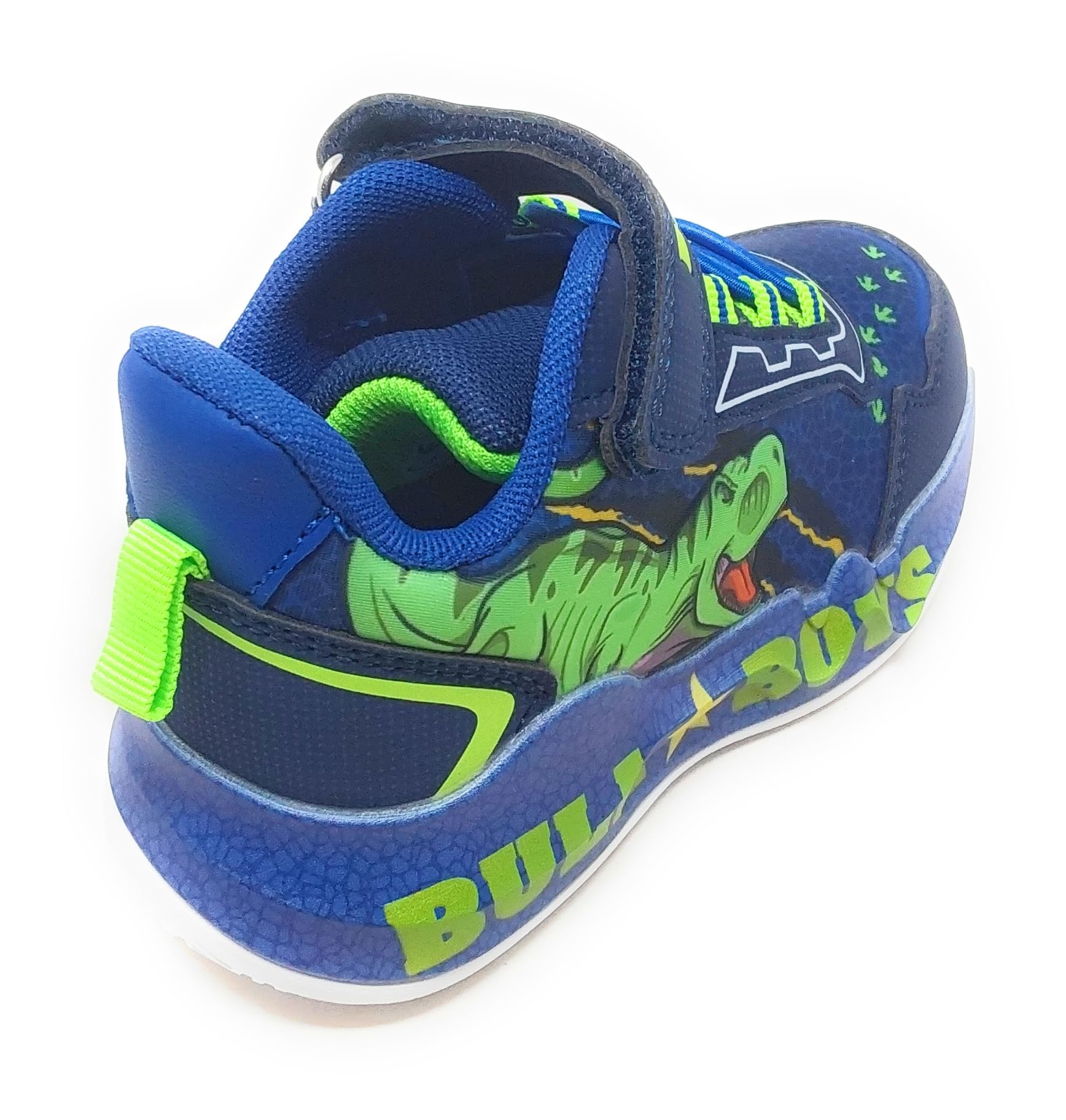 Bull Boys Scarpe Sportive per Bambini con luci e Dinosauro,Sneaker con Suola Antiscivolo amortizzante (Blu, Sistema Taglie Calzature EU, Adolescente, Numero, Media, 30)