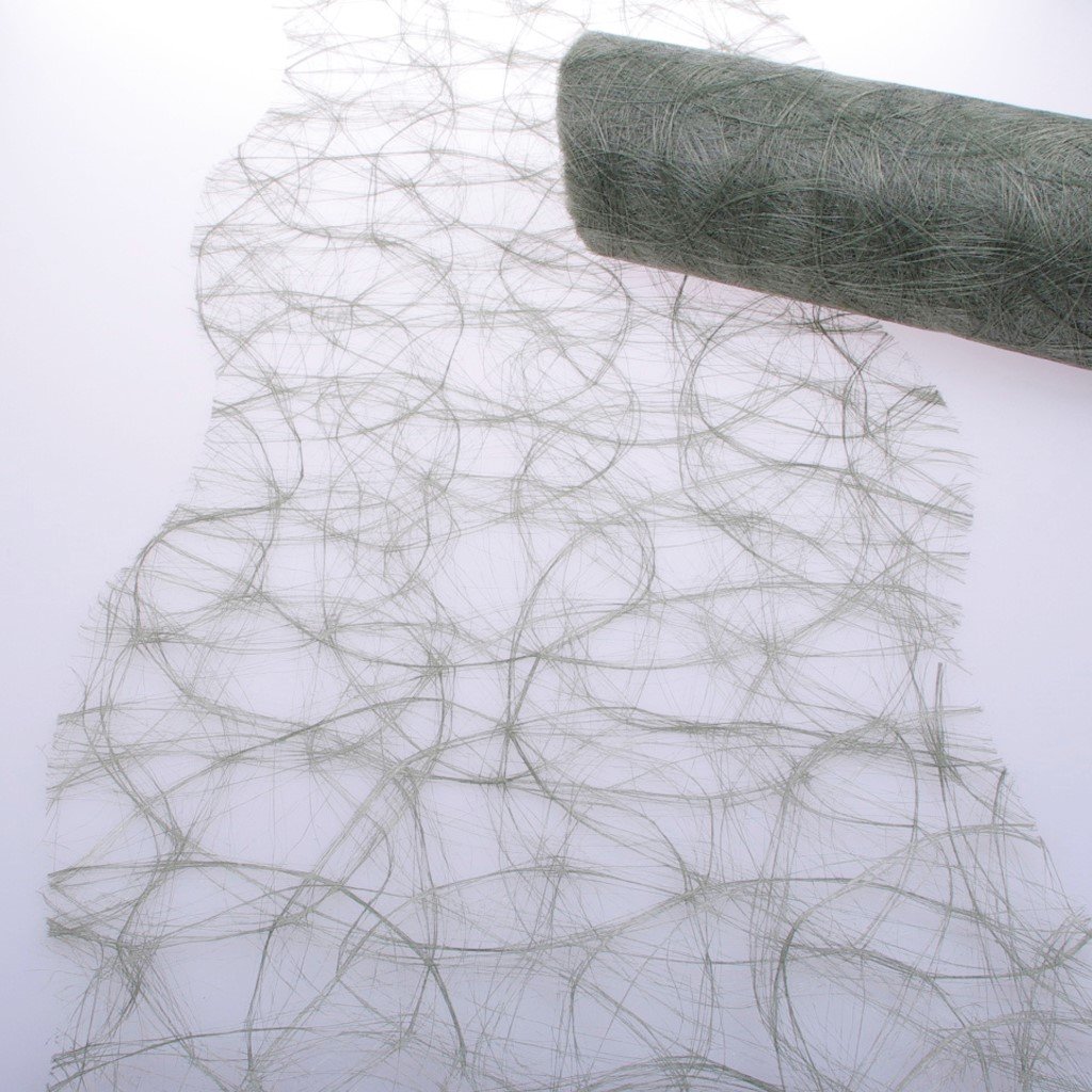 Deko AS GmbH SIZOWEB Table Runner Wavy Cut Olive Approx 25 cm Roll 25 m 64 W 029 R