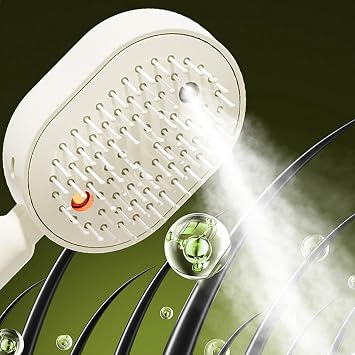 Electric Spray Air Cushion Massage Comb, 2026 Upgraded Electric Steam Hair Straightener, Rechargeable Steams Brush for Hairs, Reduce Frizz, Nourishes Hairs, Anti-Static (P1)