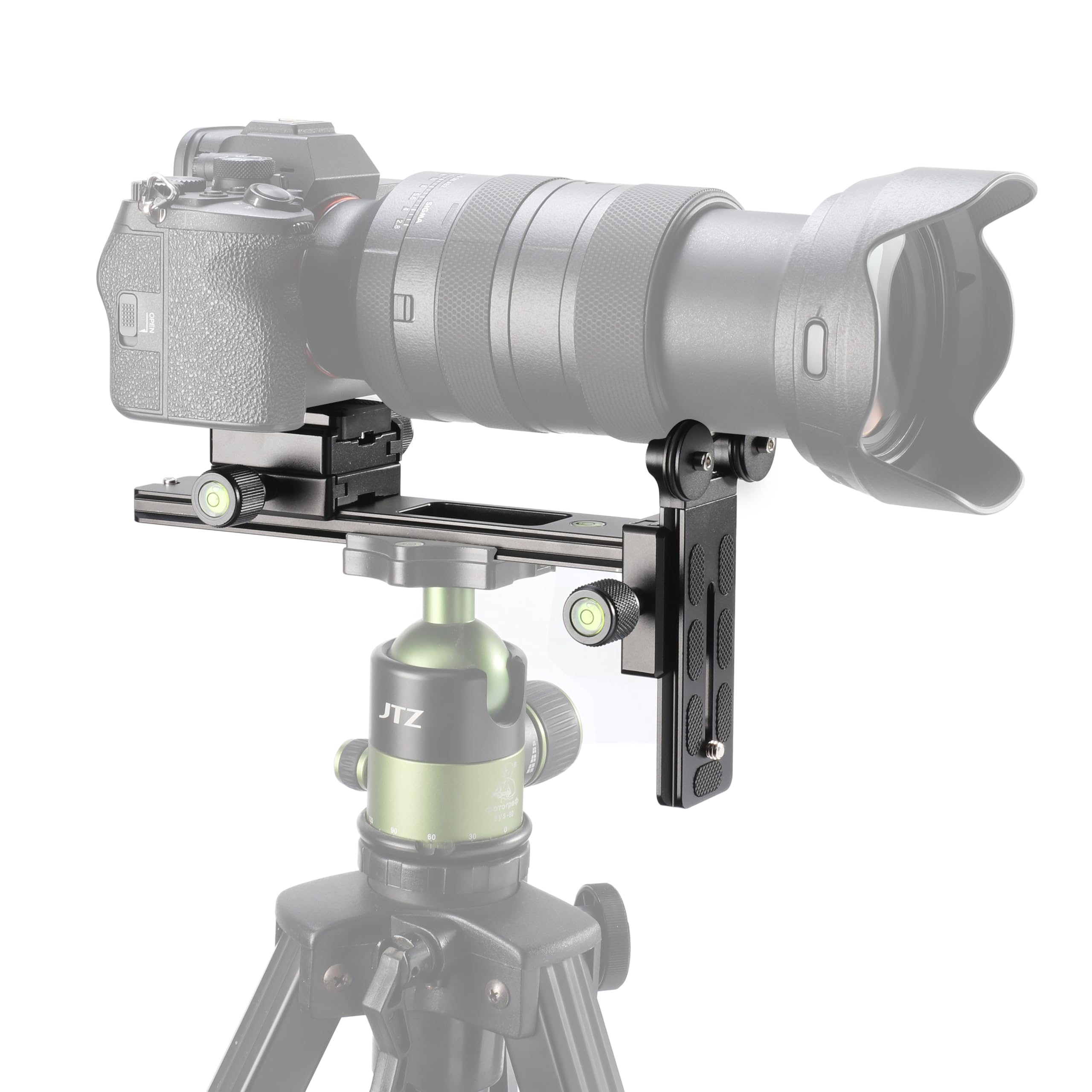Supporto Obiettivo Lungo 19 Mm HONTOO - Per Aste Standard 19 Mm, Alluminio Anodizzato Nero, Per Videocamere E Rig