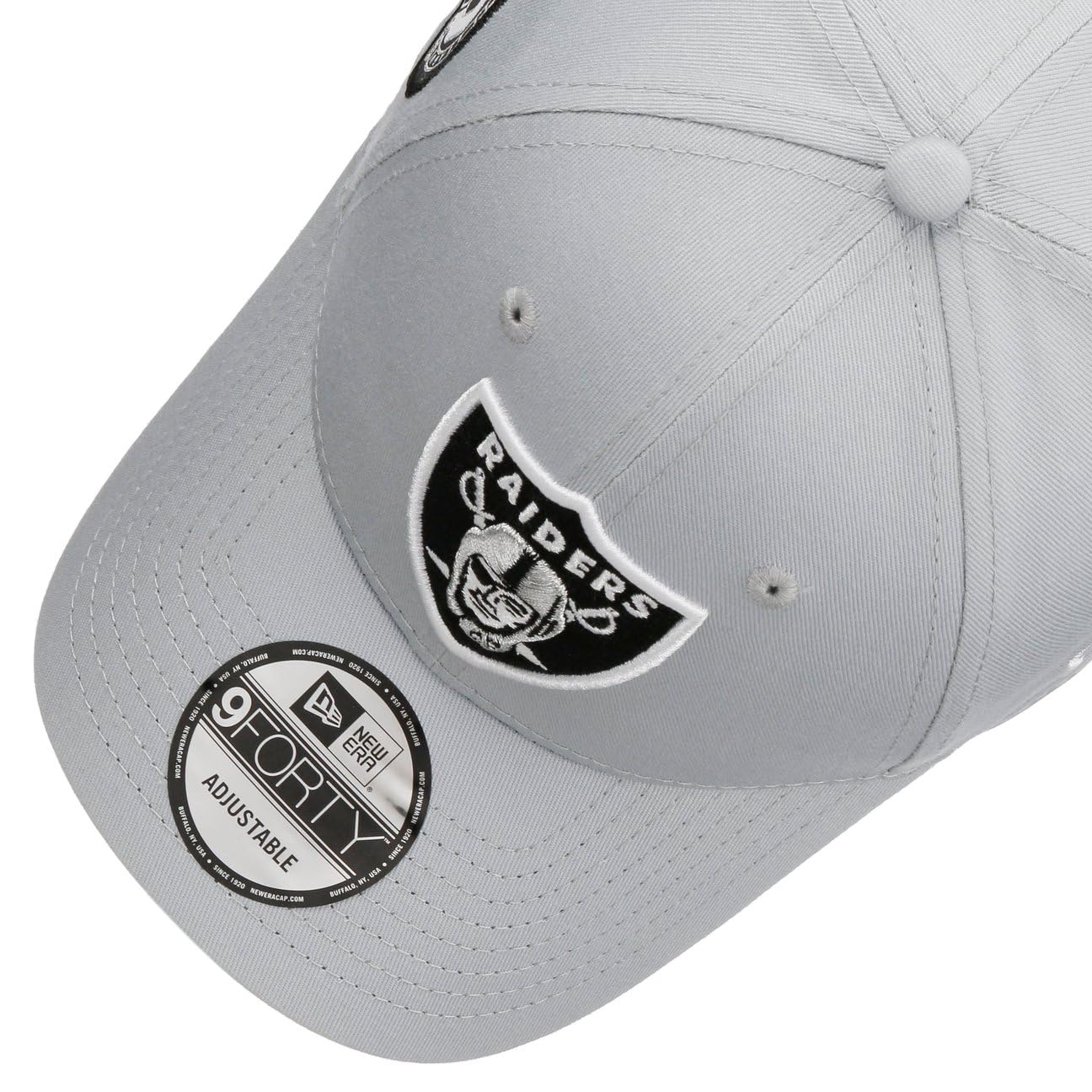 New Era Gorra 9Forty Side Patch RaidersEra Hombre - Curved Brim Cap de Beisbol NFL Hebilla Metal, con Visera Verano/Invierno Primavera Verano Otoño Invierno