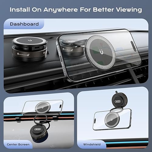 Miniatura 8 de Soporte de teléfono de nano gel para automóvil, rotación de 360, soporte magnético ajustable para teléfono celular, soporte plegable para teléfono