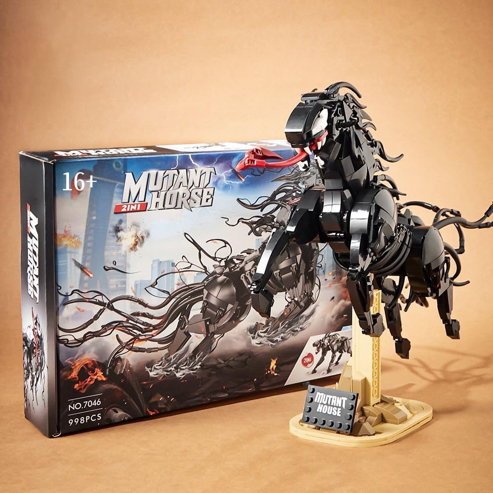 Xenomo Modell Bausteine Set, 998+ Klemmbausteine Mutiertes Pferd ModellBausatz Xenomo Mutant Horse Konstruktionsspielzeug Kompatibel mit Großen Marken