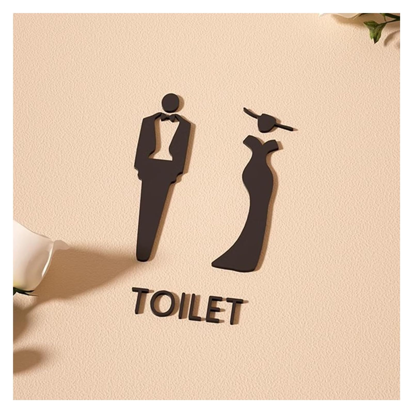 Carteles para aseos, Letrero de baño iluminado acrílico | A