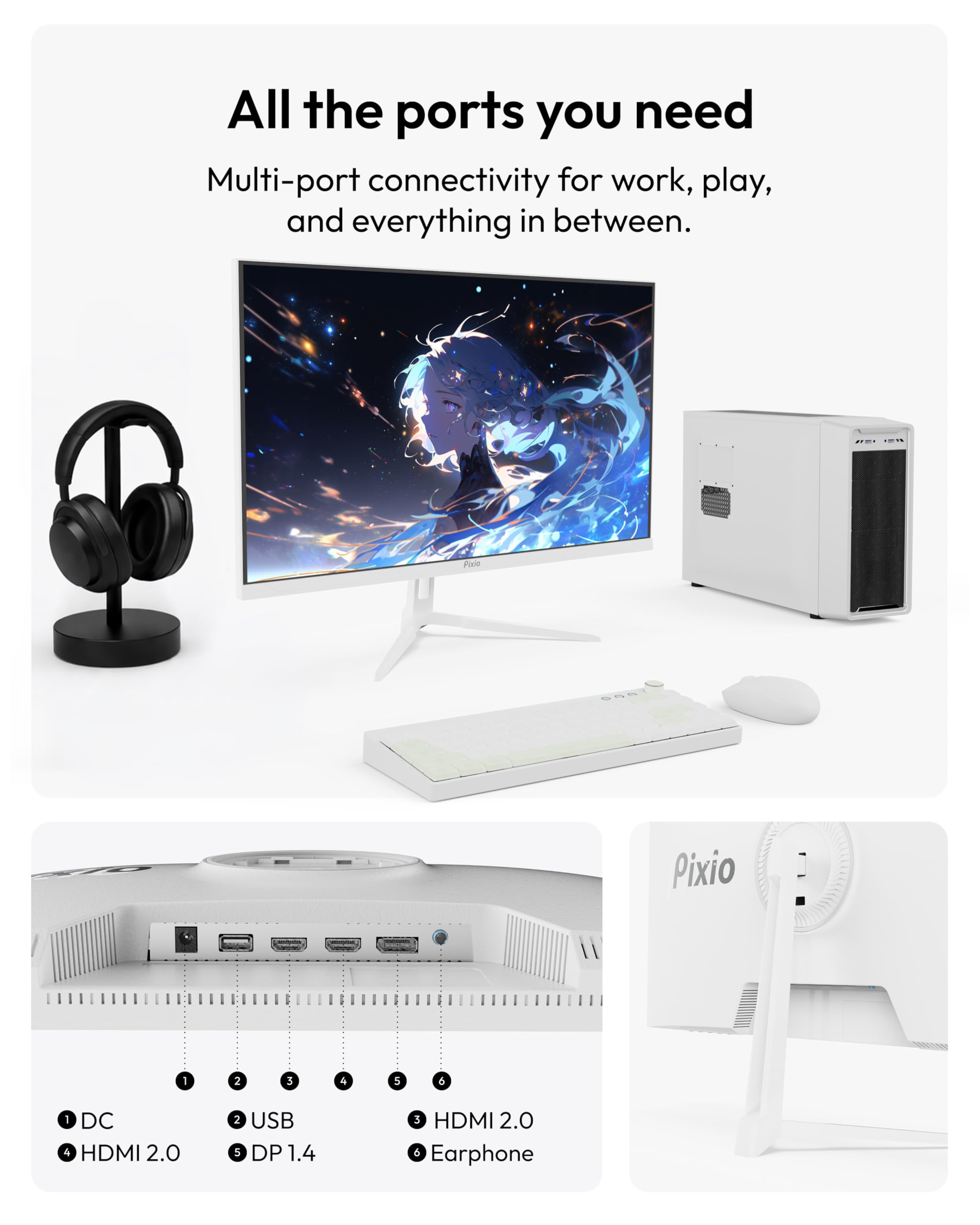 Amazon.com: Pixio PX279 Wave White 27 inch 240Hz Refresh Rate FHD