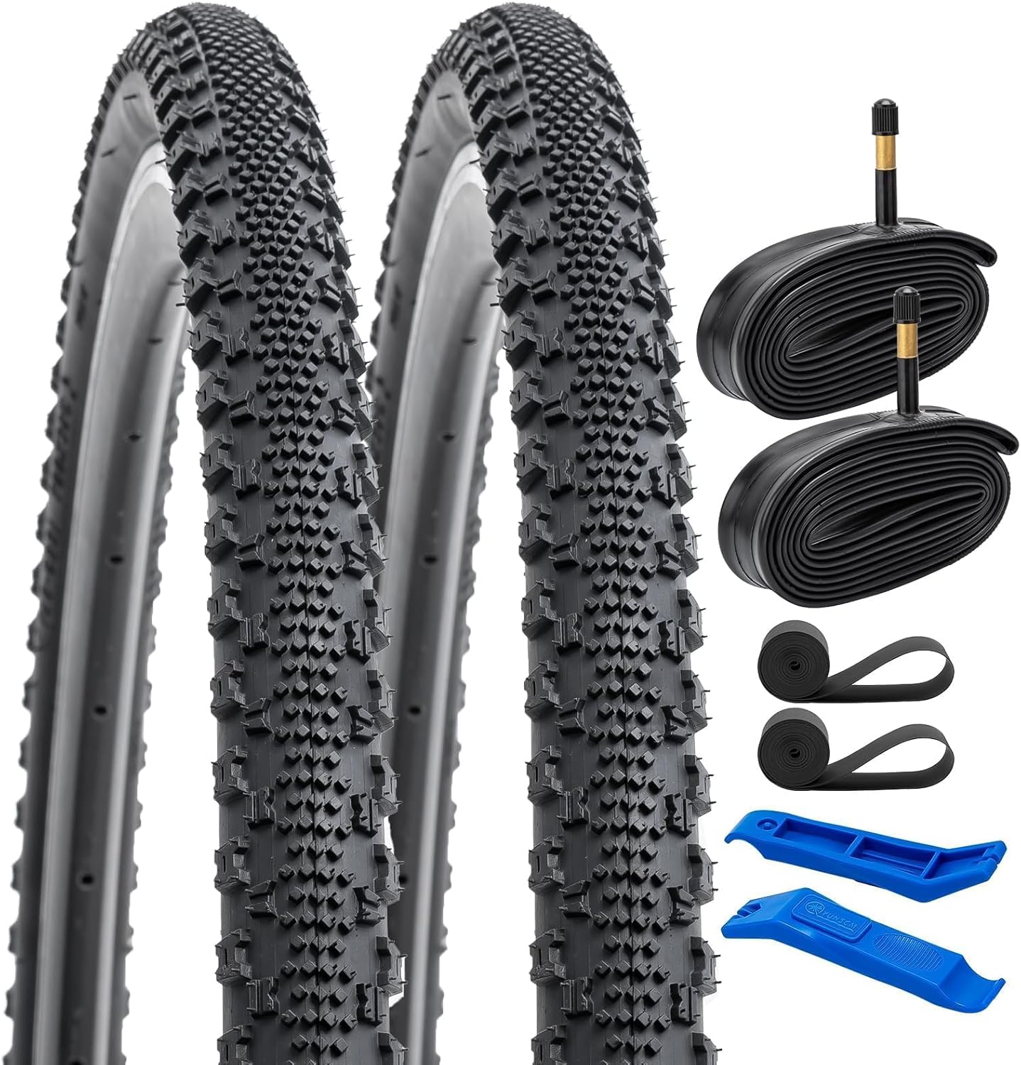 2-PCS 700C Tires 700x38C/40-622 and 700C Heavy Duty Bike Tubes Schrader ...