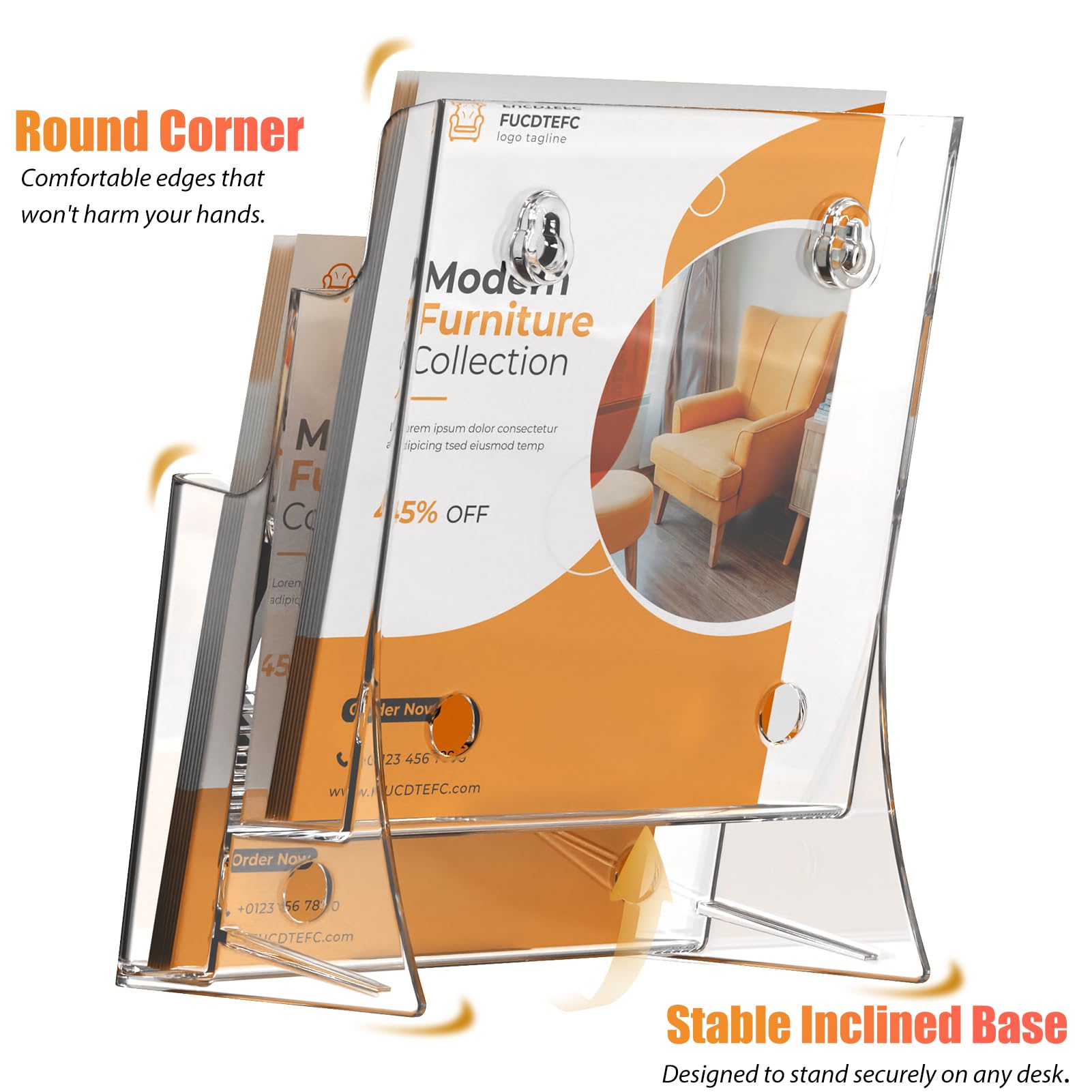 2 Pcs Greeting Card Display Stand Wooden Multipurpose Brochure Holder Stand Display Racks For...