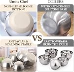 Umite Chef Mélanger des bols avec un couvercle hermétique, 8 Pack en acier inoxydable Kaki Nesting Bowls avec des pièces jointes Grater, des bols de cuisine avec base antidérapante, Taille 5, 4, 3.5, 2, 1.5L pour le mélange et