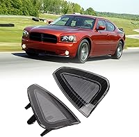 Vista 3 de Fydun 2 piezas de luz de giro delantero Asamblea cubierta de lámpara de marcador lateral 4806218AD para LX 2006‑2010 (blanco)