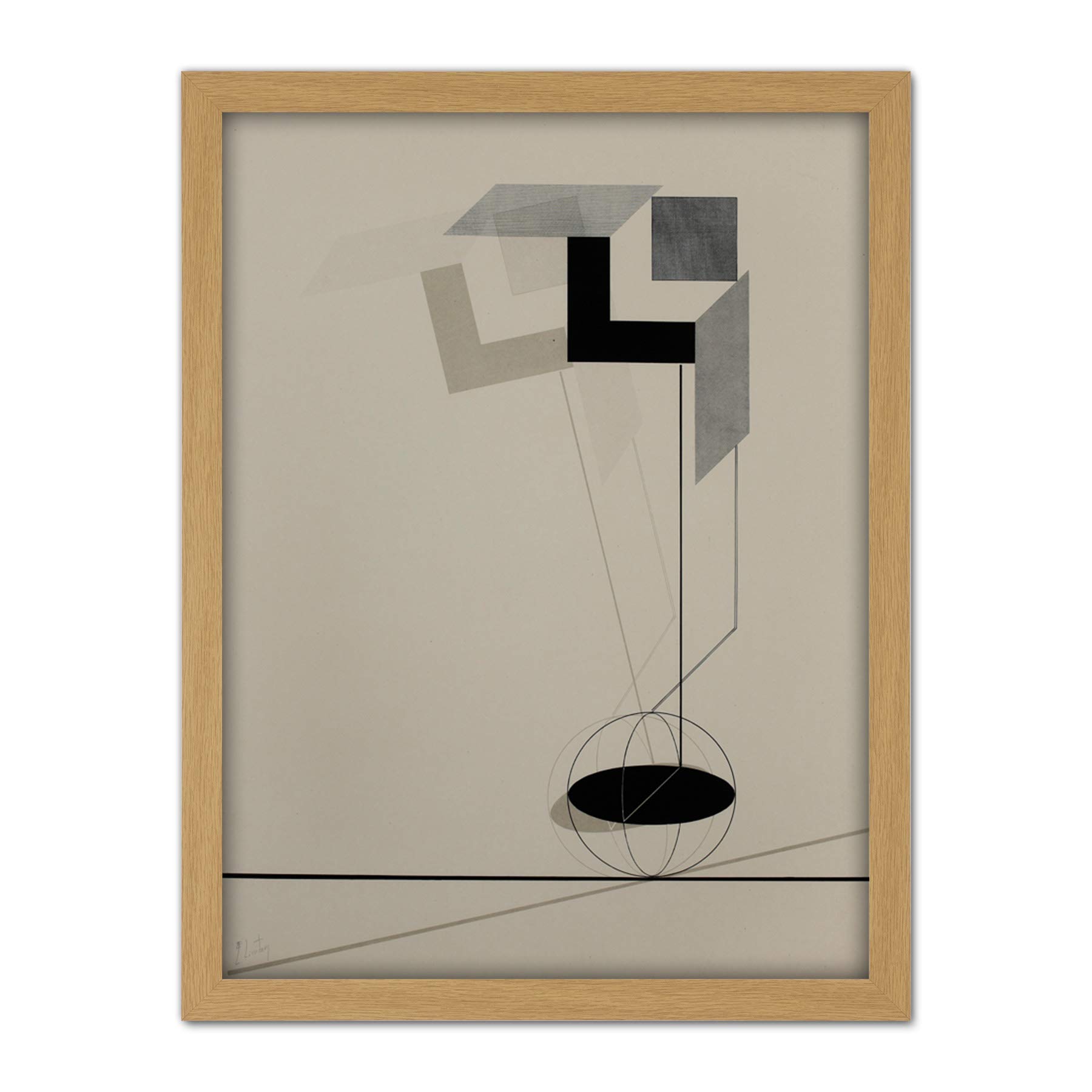 Wee Blue Coo Lazar El Lissitzky Kestnermappe Proun Rob Artwork Framed Wall Art Print 18X24 Inch