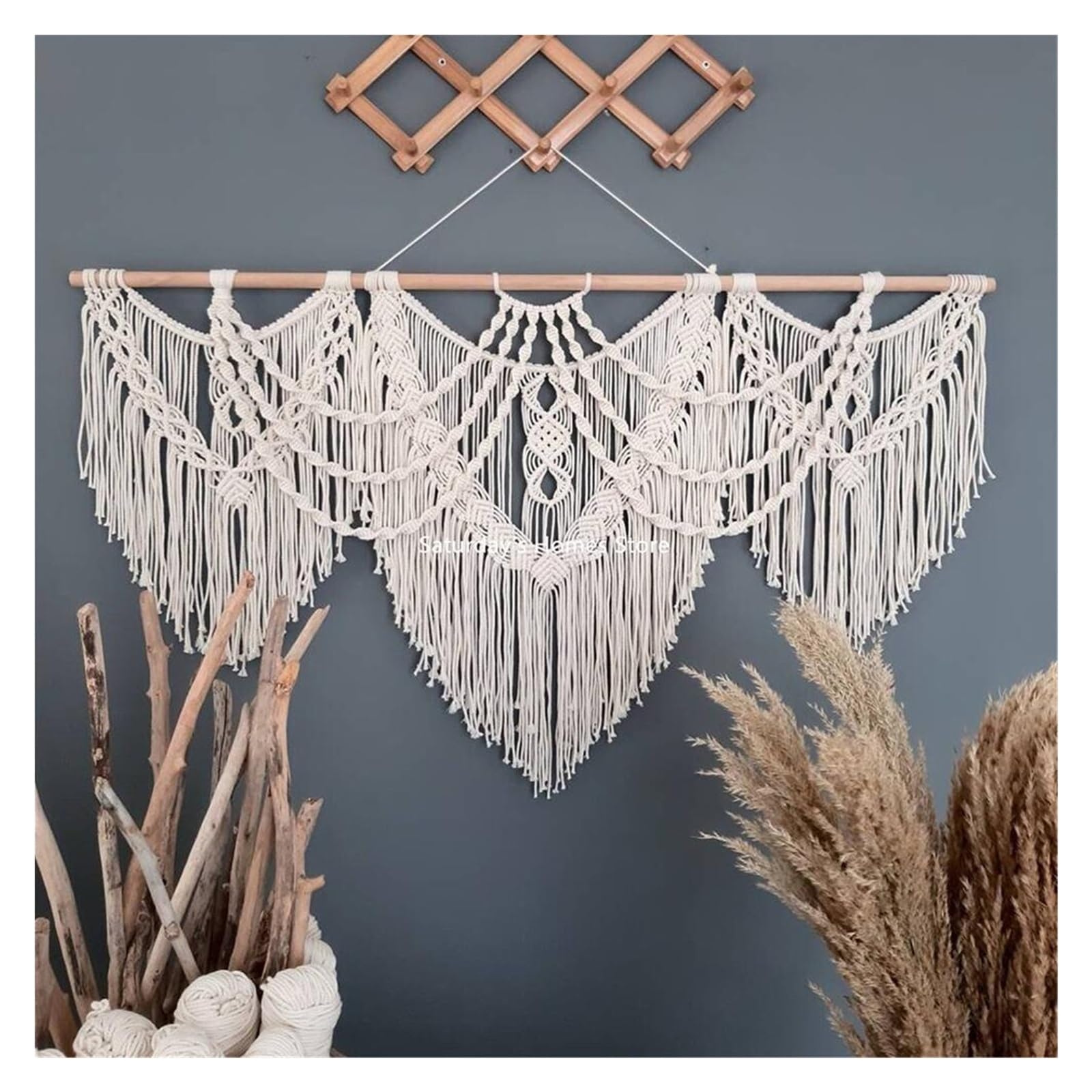 BDFJEDS Tapestry Wall Hanging Large Macrame Tapestry Handwoven Wall Hanging Bedroom Decoration Without Wooded Stick(Color1)