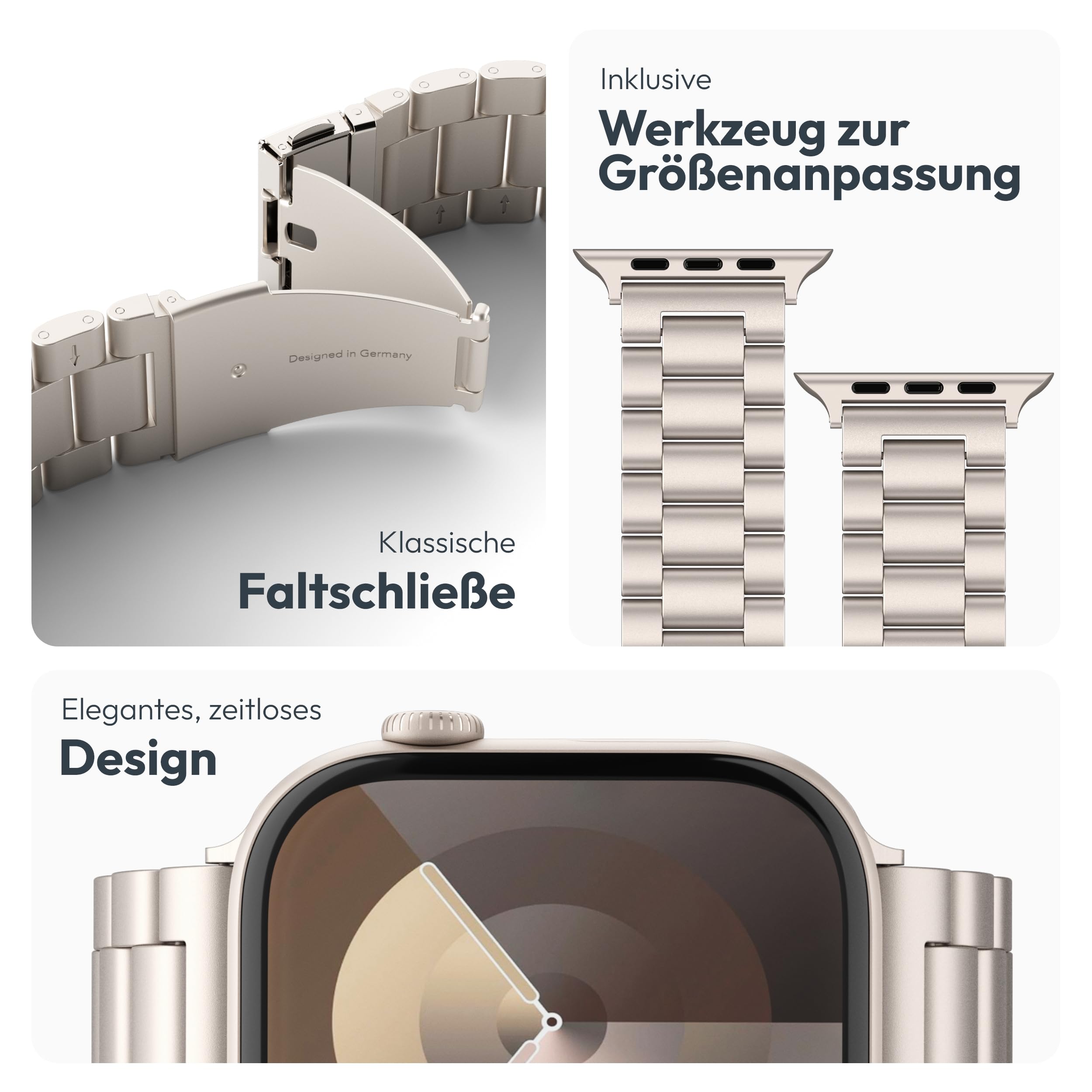 VONMÄHLEN Link Bracelet - Edelstahlarmband kompatibel mit Apple Watch
