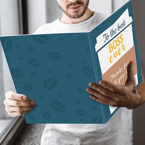 Miniatura 6 de Cholemy Tarjetas de agradecimiento con sobres de invitación, divertida tarjeta de cumpleaños de jefe con sobres blancos, tarjeta de felicitación del