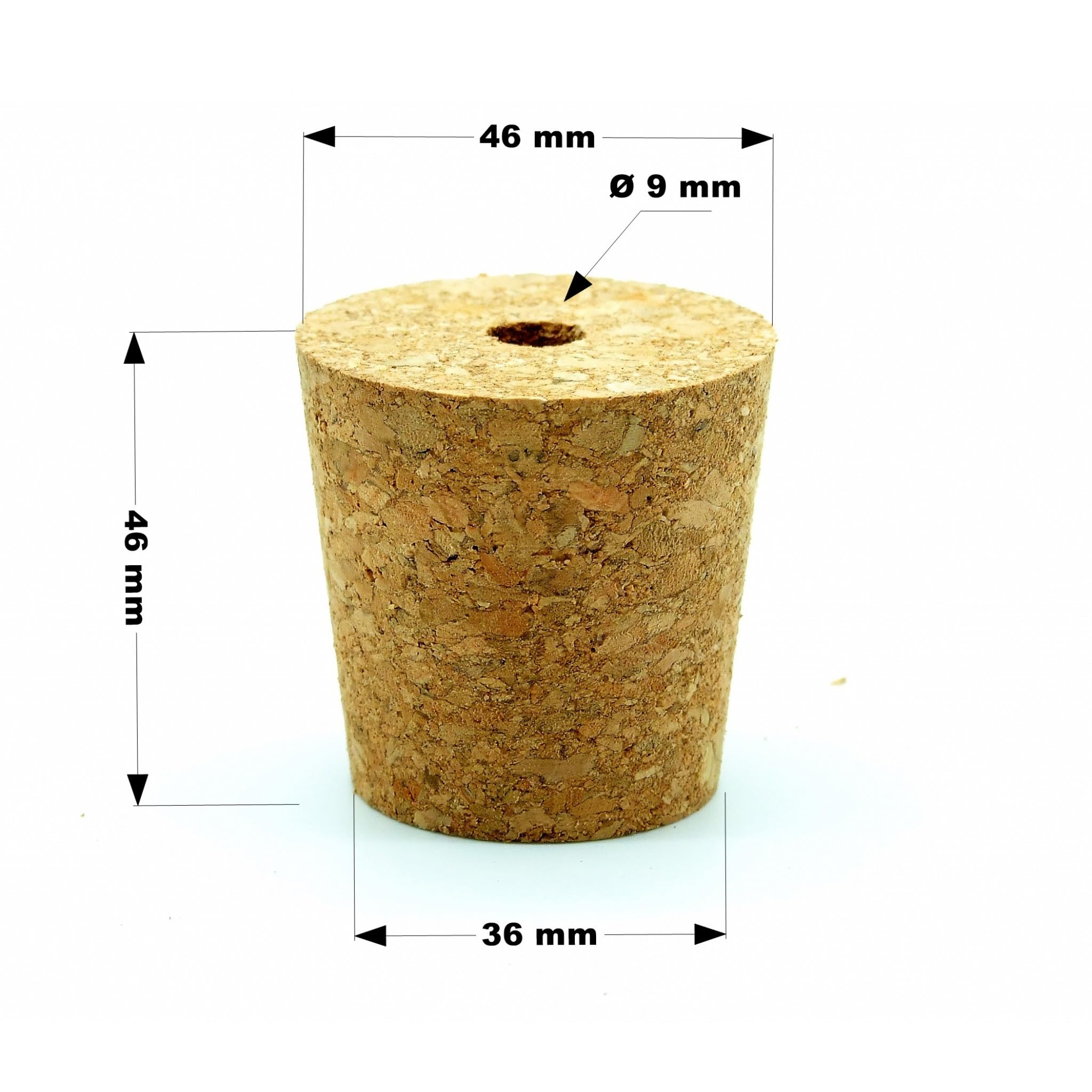 Pack De 4 Tapones De Goma #6.5 Con Agujero Para Cerradura De Aire – Ideal Para Bricolaje De Vino