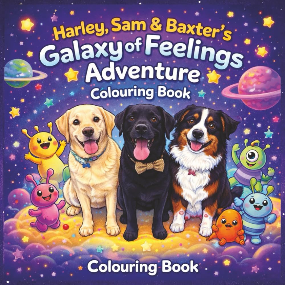 Space Dogs Colouring Book: A Space-Themed Emotional Learning for Kids Ages 3–8 | Confidence, Feelings, Courage & Social Skills Through Fun Alien Adventures