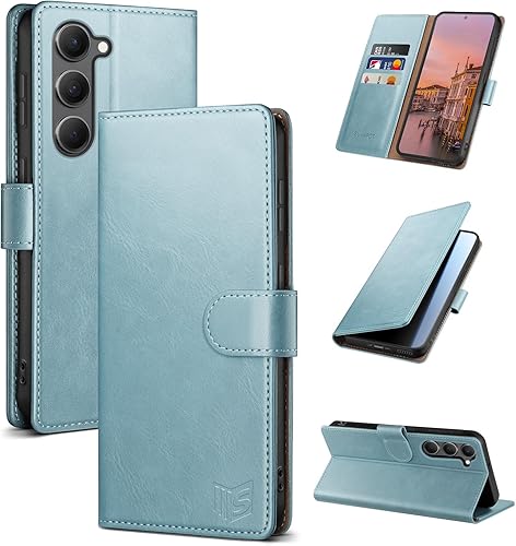 Miniatura 20 de SUANPOT - Funda de billetera para Samsung Galaxy S23 5G con bloqueo RFID, soporte para tarjetas de crédito, cubierta protectora de libro tipo flip