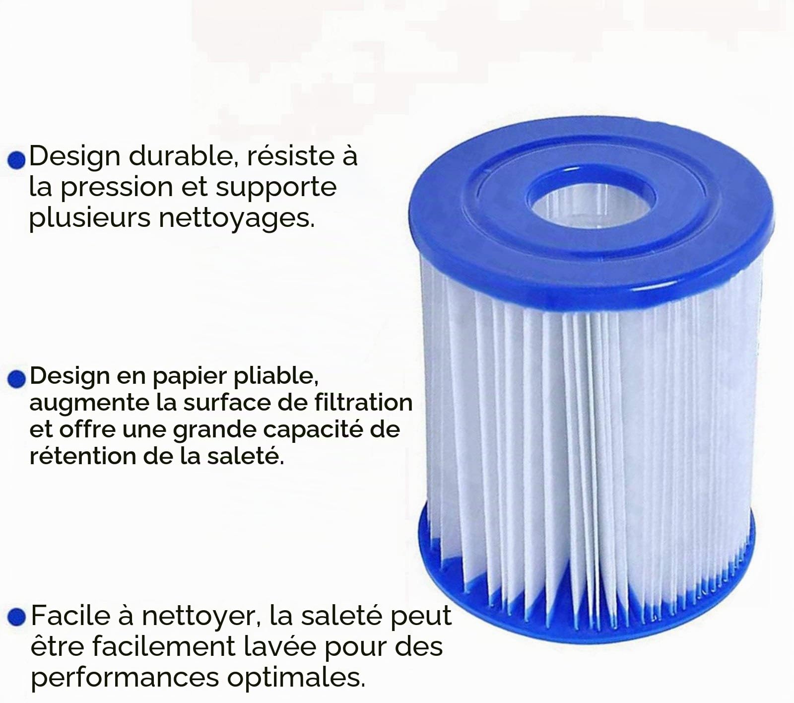 Cartouches filtrantes for Bestway de Taille I pour piscines for Bestway Pompe de Piscine, Filtre De Piscine Gonflable, Installation Facile (4 PCS)