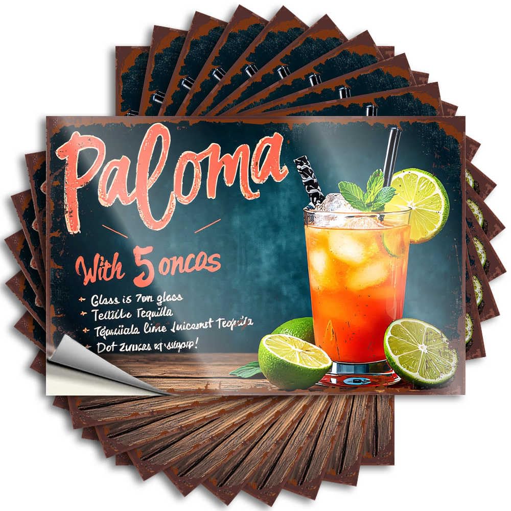Paloma Cocktail Recipe: A Refreshing Mix of Tequila, Lime Juice Room Decore Cute - Decal Laptop Waterproof Decal(8X12CM)