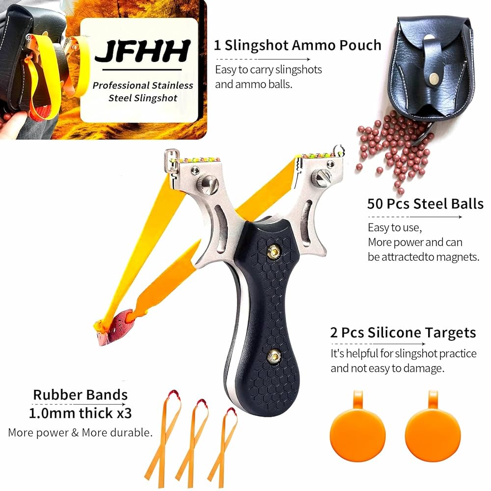 Amazon.com : JFHH Slingshot, Hunting Sling Shot Set for