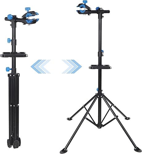 Miniatura 4 de F2C Portátil ajustable de 42.5 a 74 pulgadas Pro Home Mecánico de mantenimiento de acero para bicicleta de reparación de bicicletas, soporte de