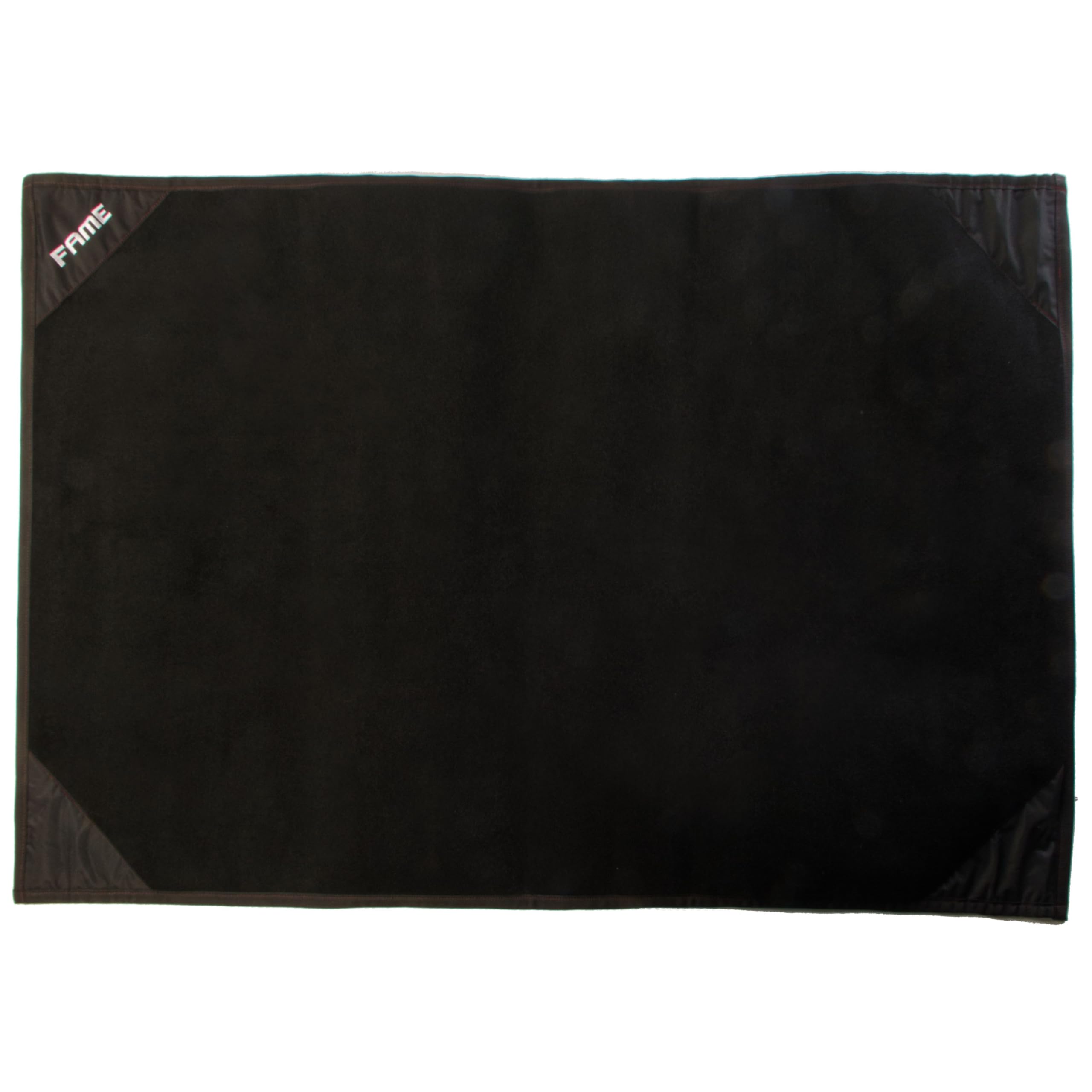 Fame Professioneller Drum Teppich, 180x120cm, Schwarz, Nylon, Gummierte Unterseite, Verstärkter Rand, Ideal für Akustische und Elektronische Schlagzeuge, Einfacher Transport, Schont Untergrund
