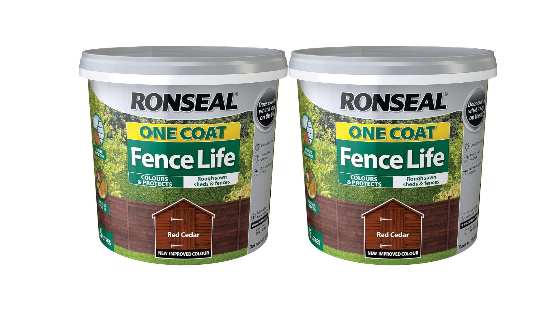 FAB INT PRODUCTS Fence Life Wood Treatment, 2 x 5 litres, One Coat Formula (2 X Red Cedar)