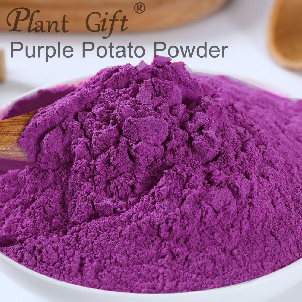 100% Natural Pure Purple Potato Powder 100g/3.52oz 紫薯粉 polvo de batata púrpura, polvo de pigmento comestible púrpura, muy adecuado para panadería, jugo, batido y bebidas.