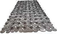 Vista 9 de Pebbles" Alfombra antideslizante para bañera y ducha de 27 x 14 pulgadas, ovalada, no tóxica, segura, limpia, lavable a máquina, agarre y drenaje