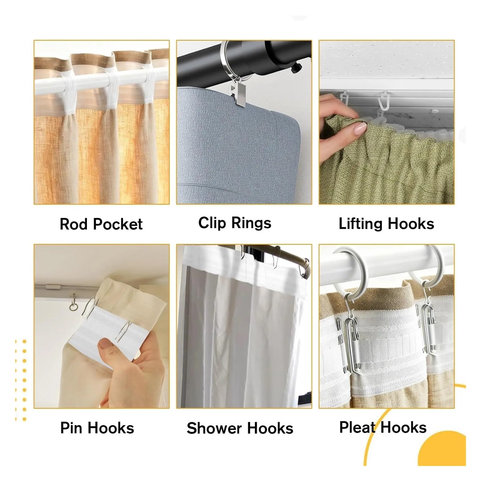 Rufflette pour Rideaux Bande de Rideau multifonctionnelle, Bande d'en-tête for Rideaux, Bandes plissées pincées, à tête étroite, Ceinture en Tissu(6m)