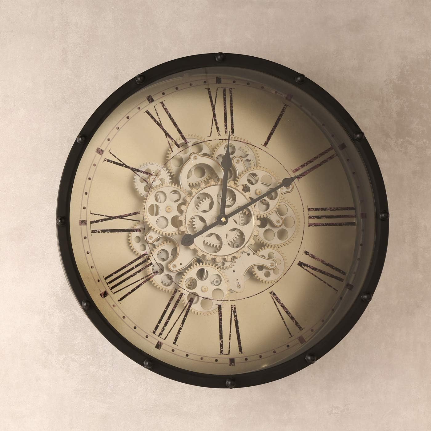 Vintage Roman Numerals Wall Clock, Gold, Unique