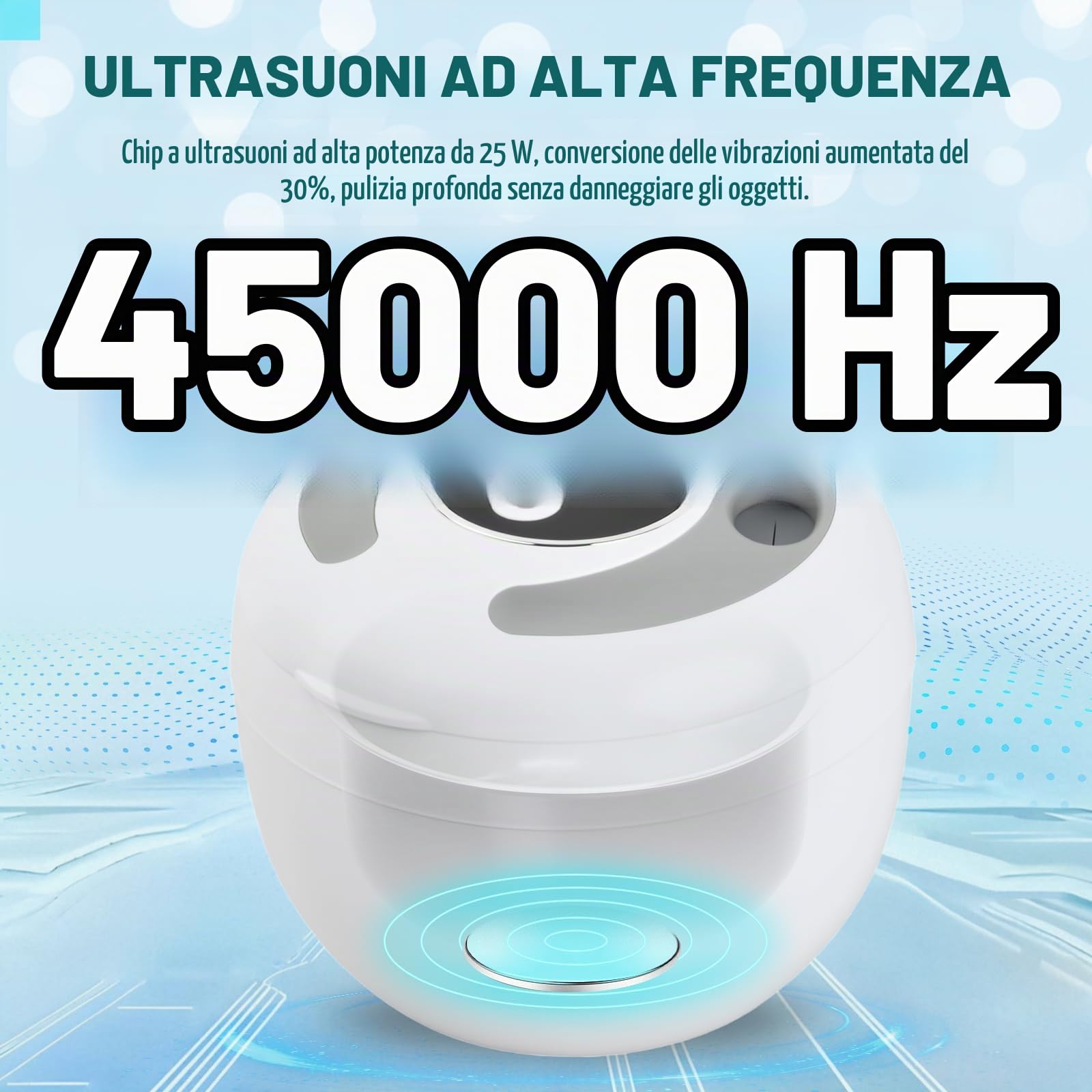 Pulitore Ultrasuoni 45kHz Lampada UV 200ML Ultrasonic Cleaner Pulizia Ultrasuoni per Bite Pulitore a Ultrasuoni per Apparecchio Denti,Protesi Dentarie,Allineatore Dentale,Gioielli,Testine Spazzolini