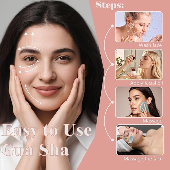 Jade roller and gua sha、フェイシャルローラー、女性用スキンケアツール、セルフケアギフト、顔、目、ネックマッサージャー、小じわ、しわ、アベンチュリン、オパール、ローズクォーツ
