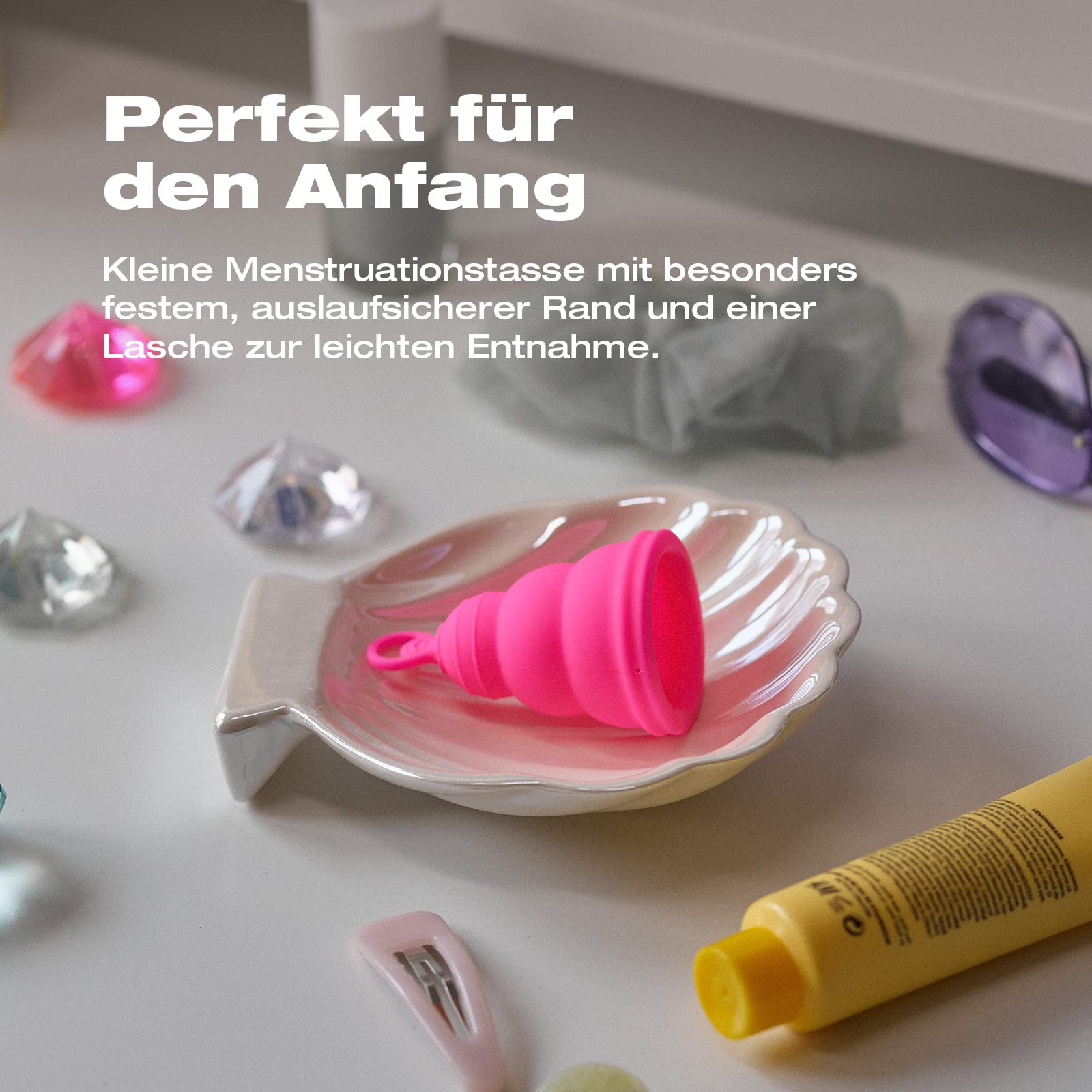 INTIMINA Lily Cup One faltbare Menstruationstasse für Anfängerinnen, Menstruationstasse für Teens
