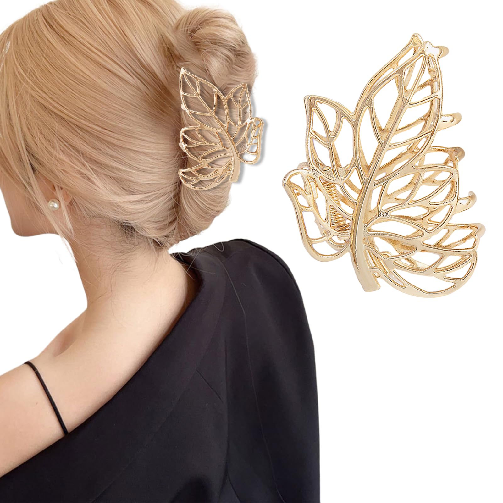 Leave Fall Elegant Hair Claw Clip Amazon.com : Maple Leaf Hair Claw Clips for Women Fall Leaf  main image 4