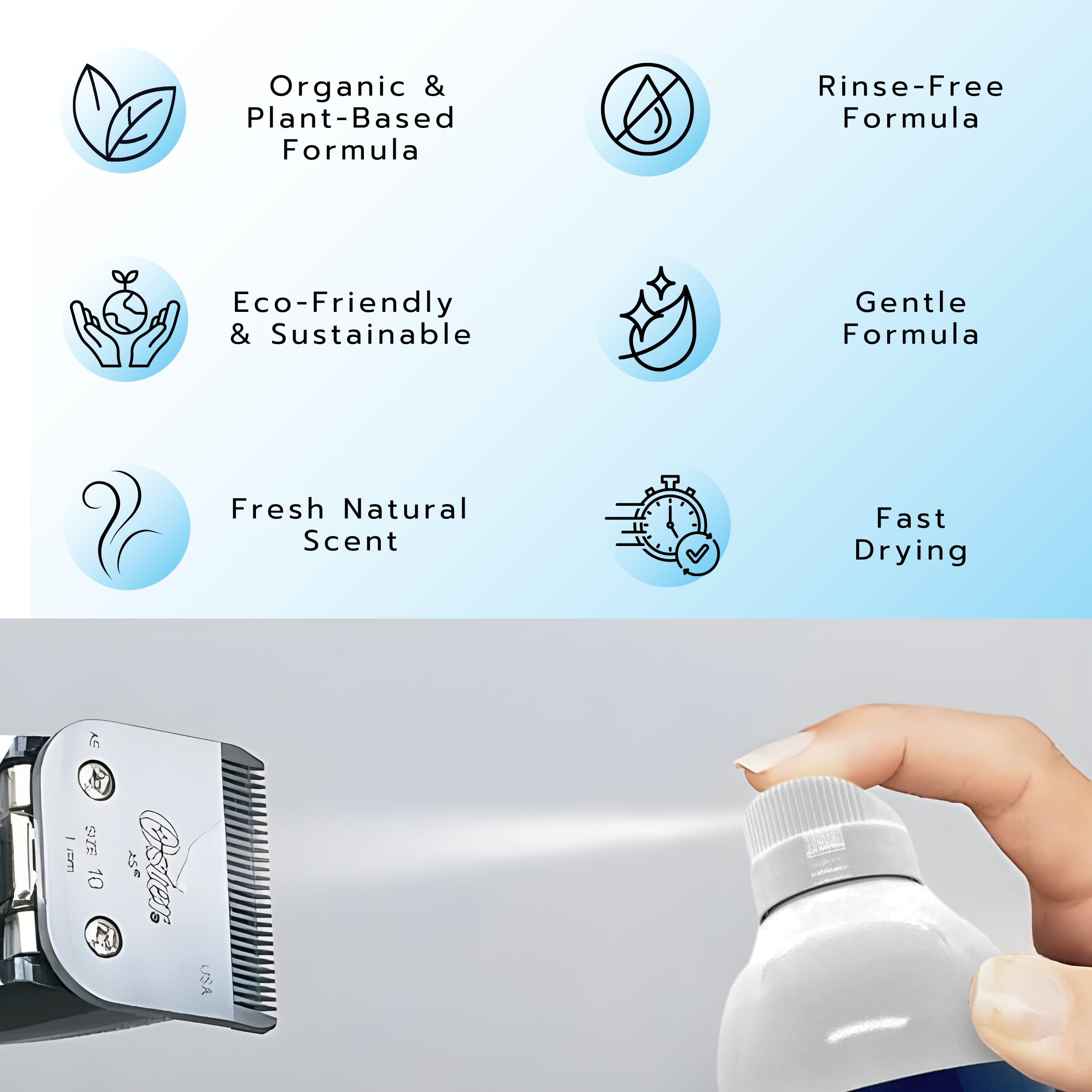 LUCAS-CIDE Cleaner, Cool and Care Clipper Spray, Sanitizer for Hair Clippers, Salon & Household Essentials 16 Fl Oz - Set of 3