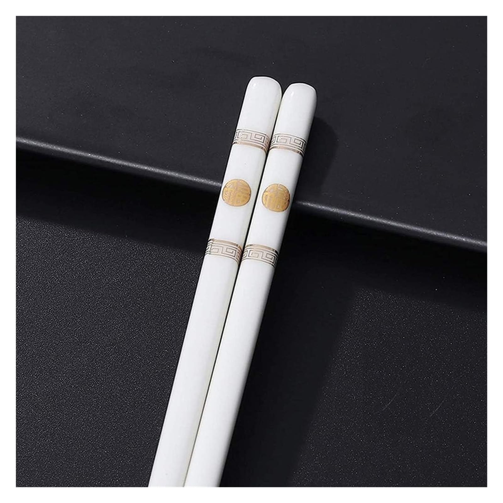 Baguettes en céramique, Chopstickshopstick Set de baguettes, 5 paires réutilisables en céramique, coffret cadeau porcelaine blanche(4)