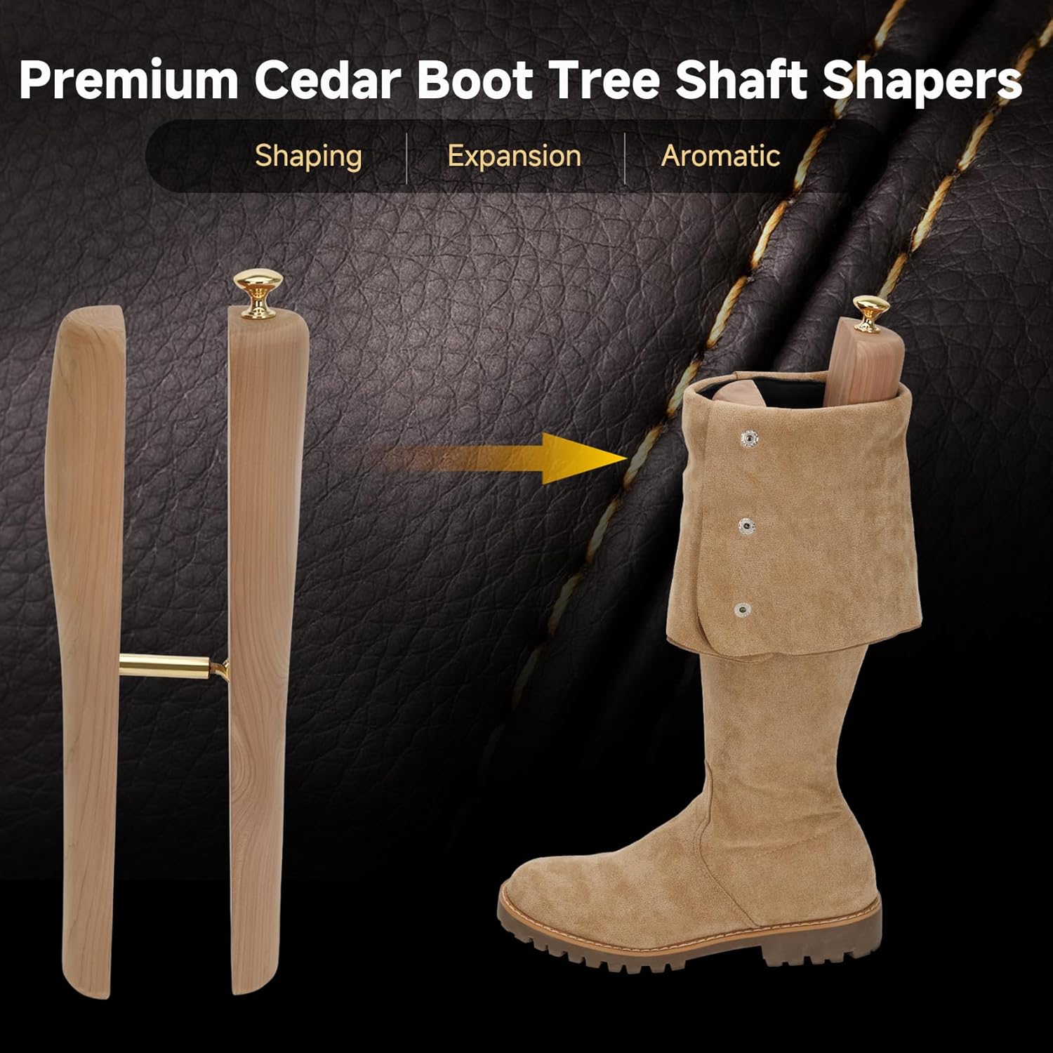 Cedar Boot Tree Shaft Shaper, 14 Inch Wooden Inserts for Men & Women’s Boots, Tall Boot Inserts Shape Holders - Image 5