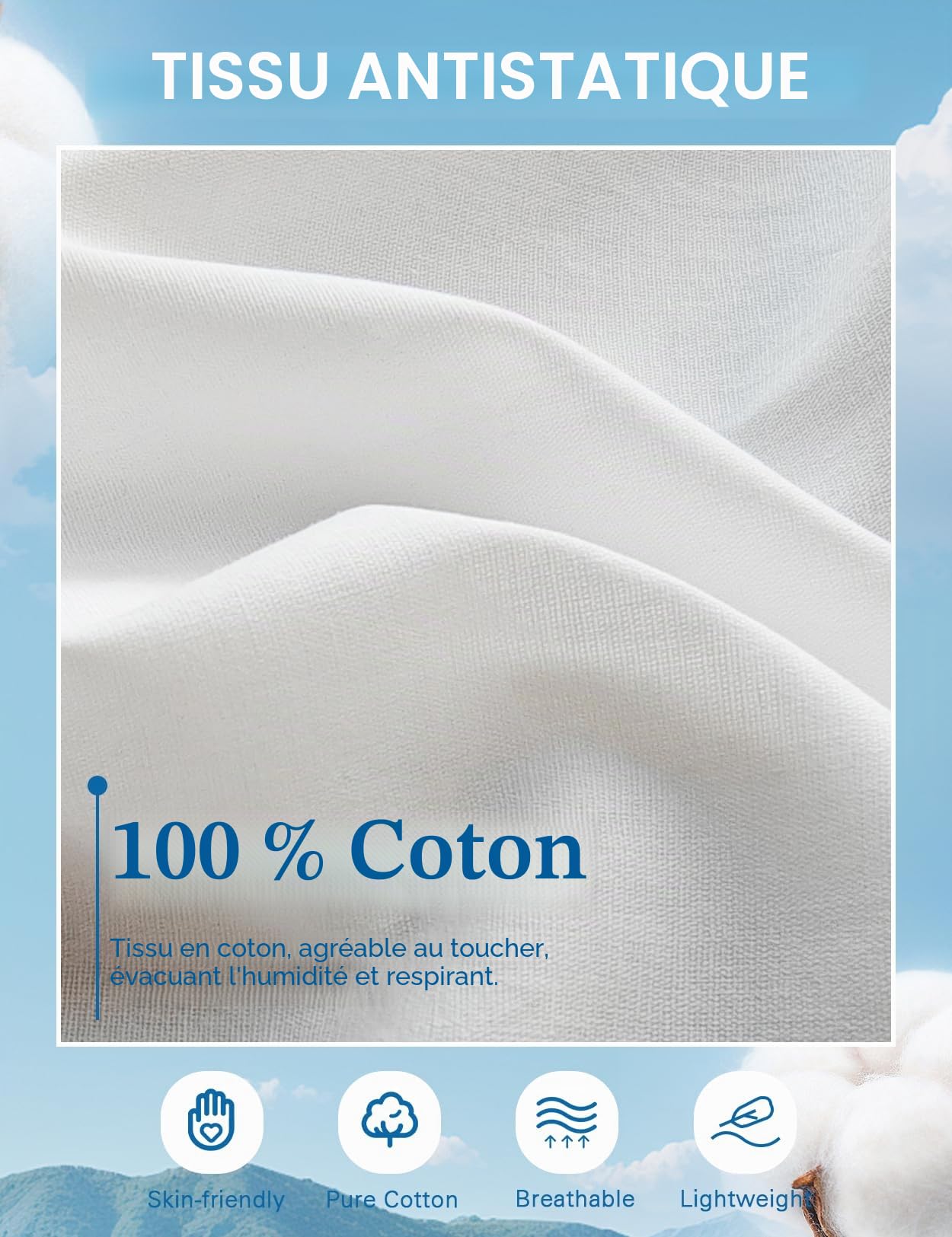 BEAUTELICATE Jupon sous-Jupe sous-Robe Lingerie en Pur Coton avec Volant Broderie Anglaise Ample Grande Taille De Femme Fille Été Mi-Longue Longue Ivoire