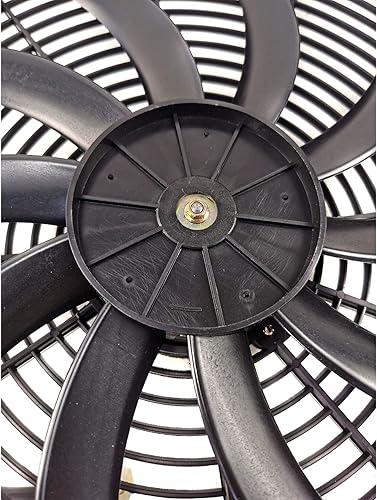 Miniatura 7 de KUUHLERSAT Kit de montaje de ventilador de 16 pulgadas 12 V 120 W universal delgado ventilador de empuje eléctrico de refrigeración termocurvada,