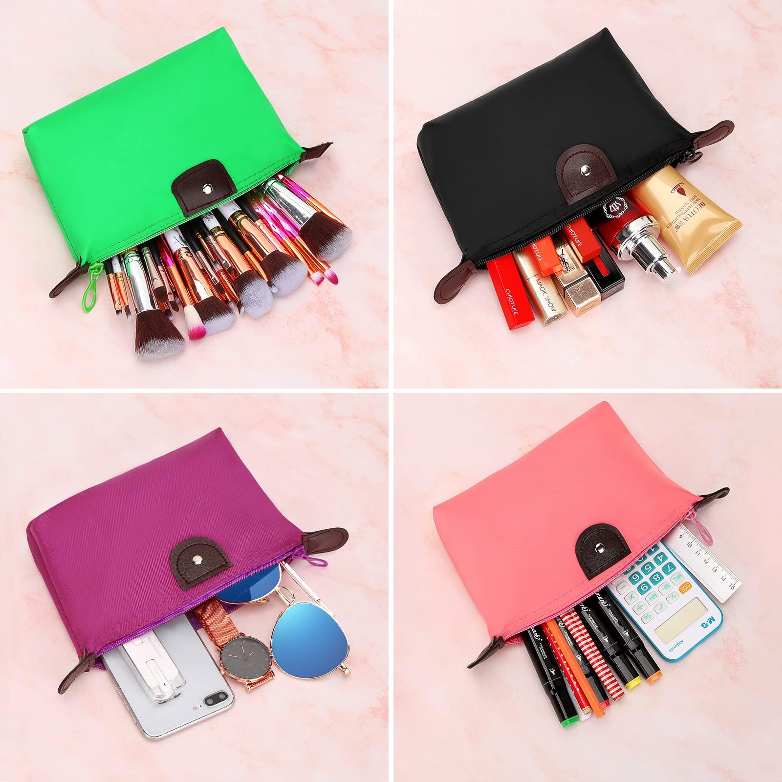 MAKABEE 5PCS Makeup Bag Bulk Toiletry Pouch Waterproof Cosmetic Storage Bags,with Zipper Travel Toiletry Organizer Packing Bag Accessory Organizer for Women and Men 4