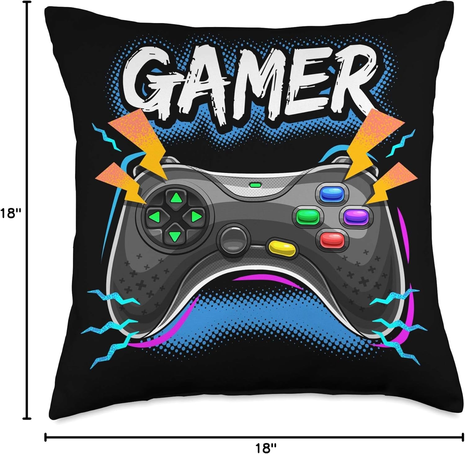 Awesome Video Game Controller Room Decor for Boys Gamer Gift Throw Pillow